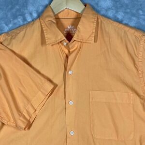 Peter Millar Seaside Collection Mens Orange Short Sleeve Button Down Shirt M